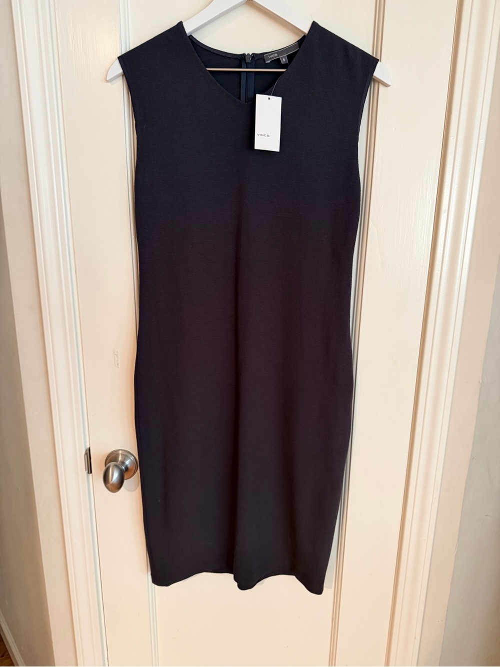 NWT Vince Sleeveless Charcoal Gray Sheath Dress